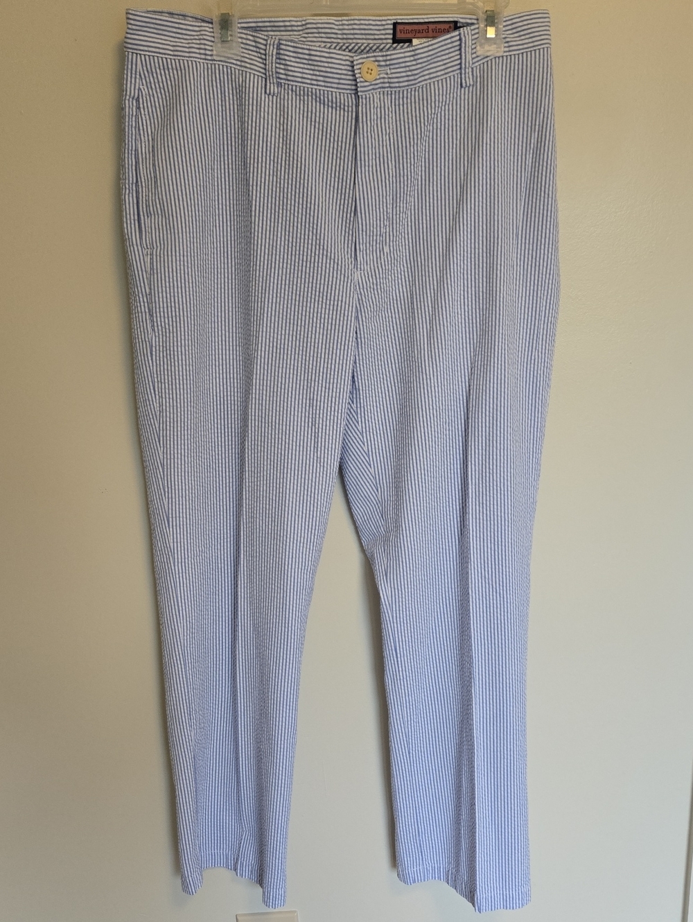 Vineyard Vines Seersucker Breaker Pants Men's Striped Waist 34 Cotton Coastal